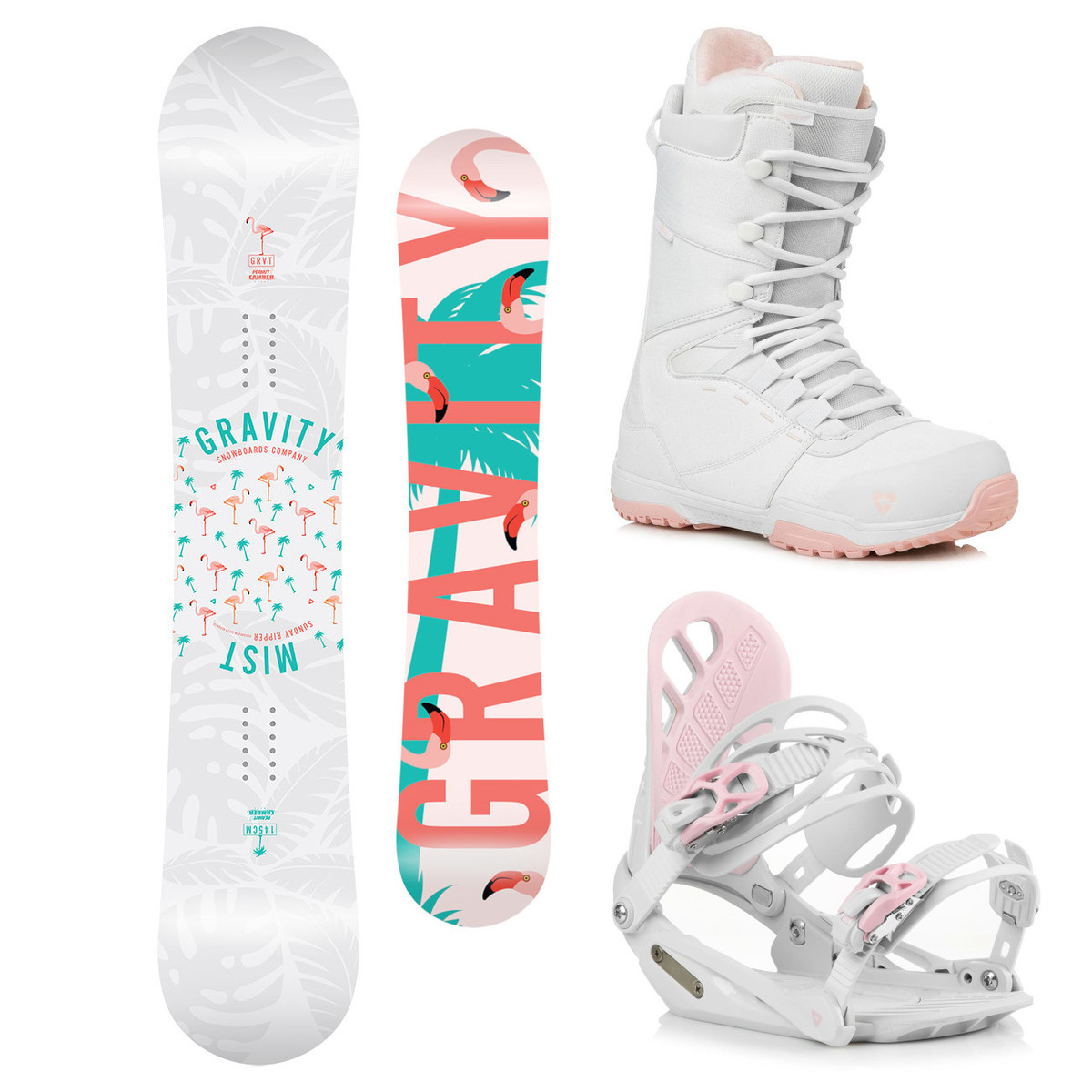 Snowboardový komplet Gravity Mist 18/19 M (EU 37-42) 150 Bílá
