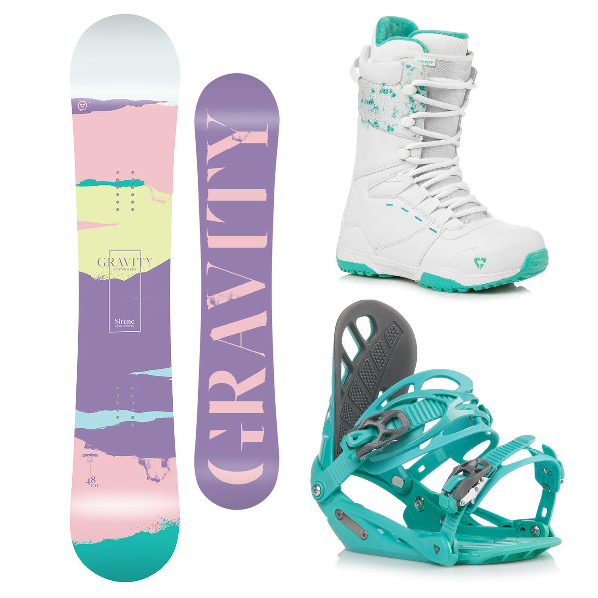 Snowboardový komplet Gravity Sirene 18/19 M (EU 37-42) 144 Zelená