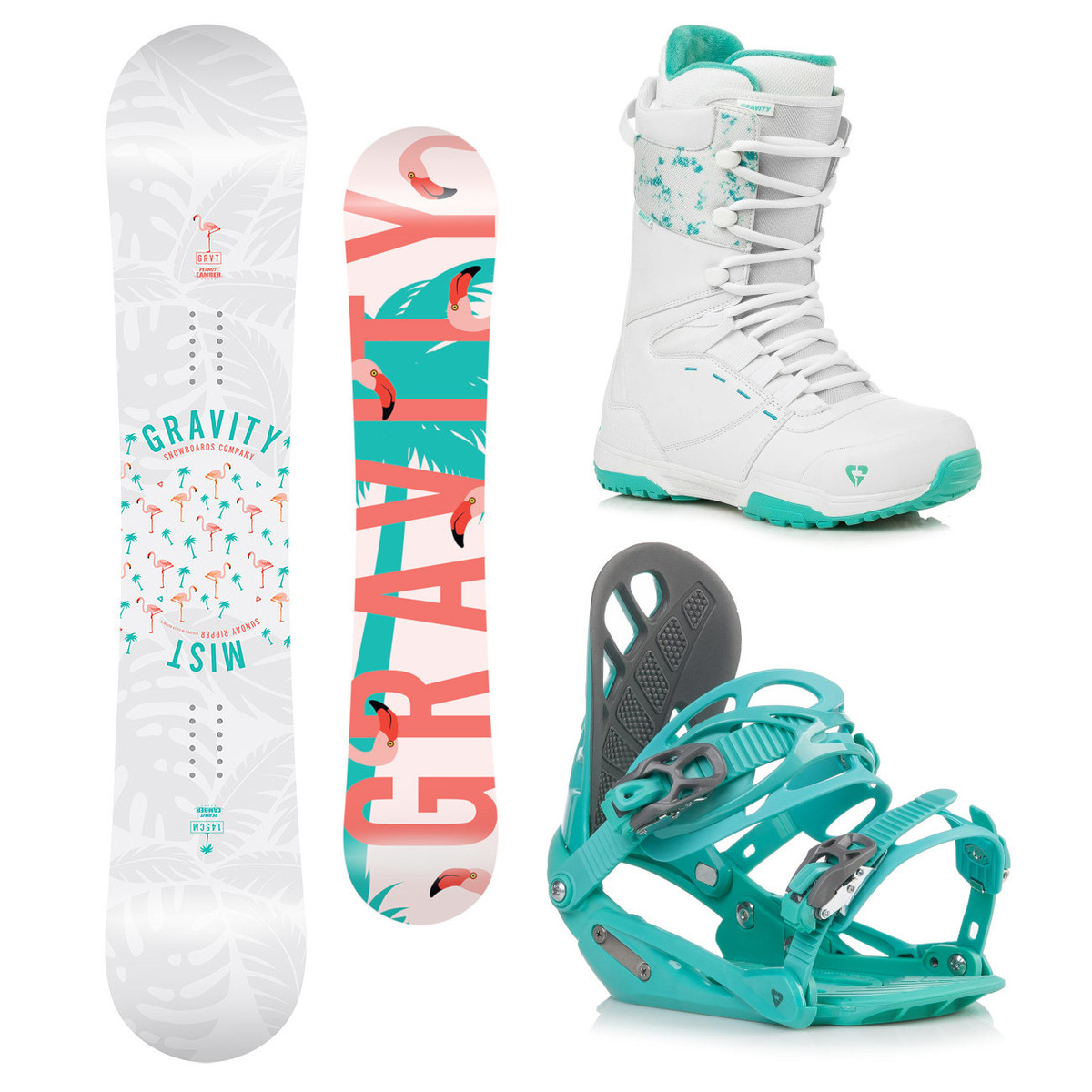 Snowboardový komplet Gravity Mist 18/19 M (EU 37-42) 150 Zelená