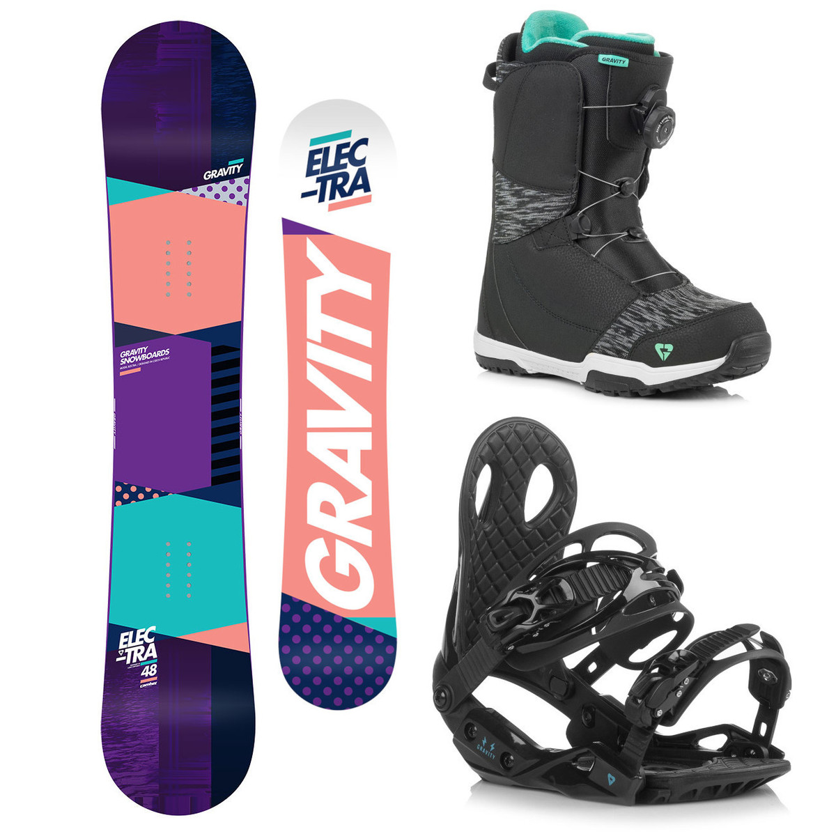 Snowboardový komplet Gravity Electra 18/19 M (EU 37-42) 144 Černá