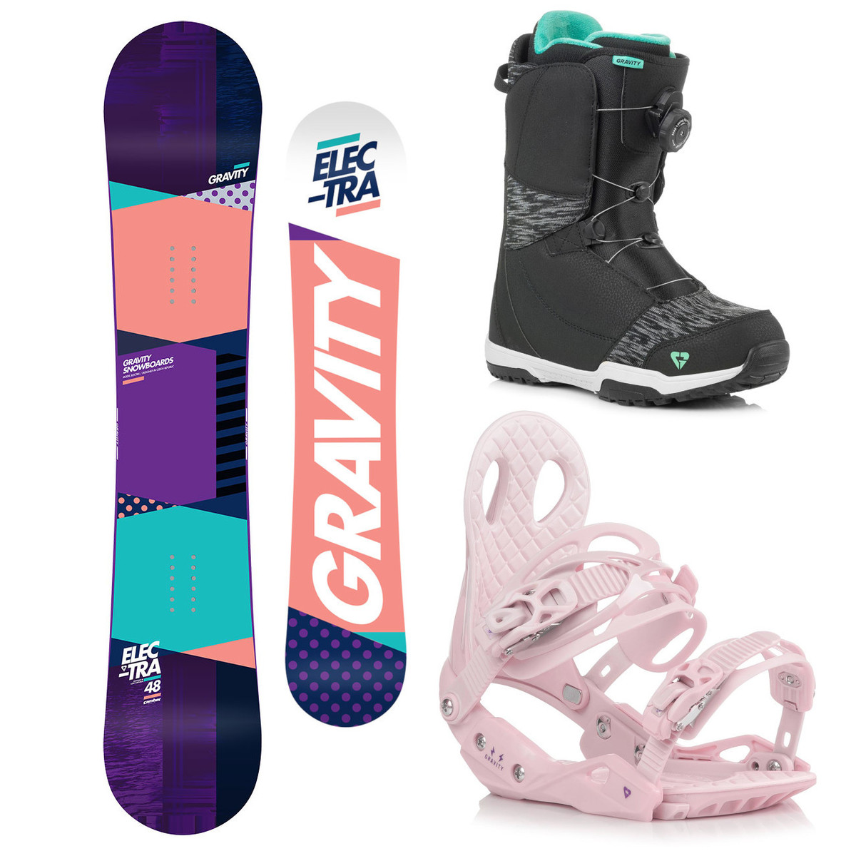 Snowboardový komplet Gravity Electra 18/19 M (EU 37-42) 144 Růžová